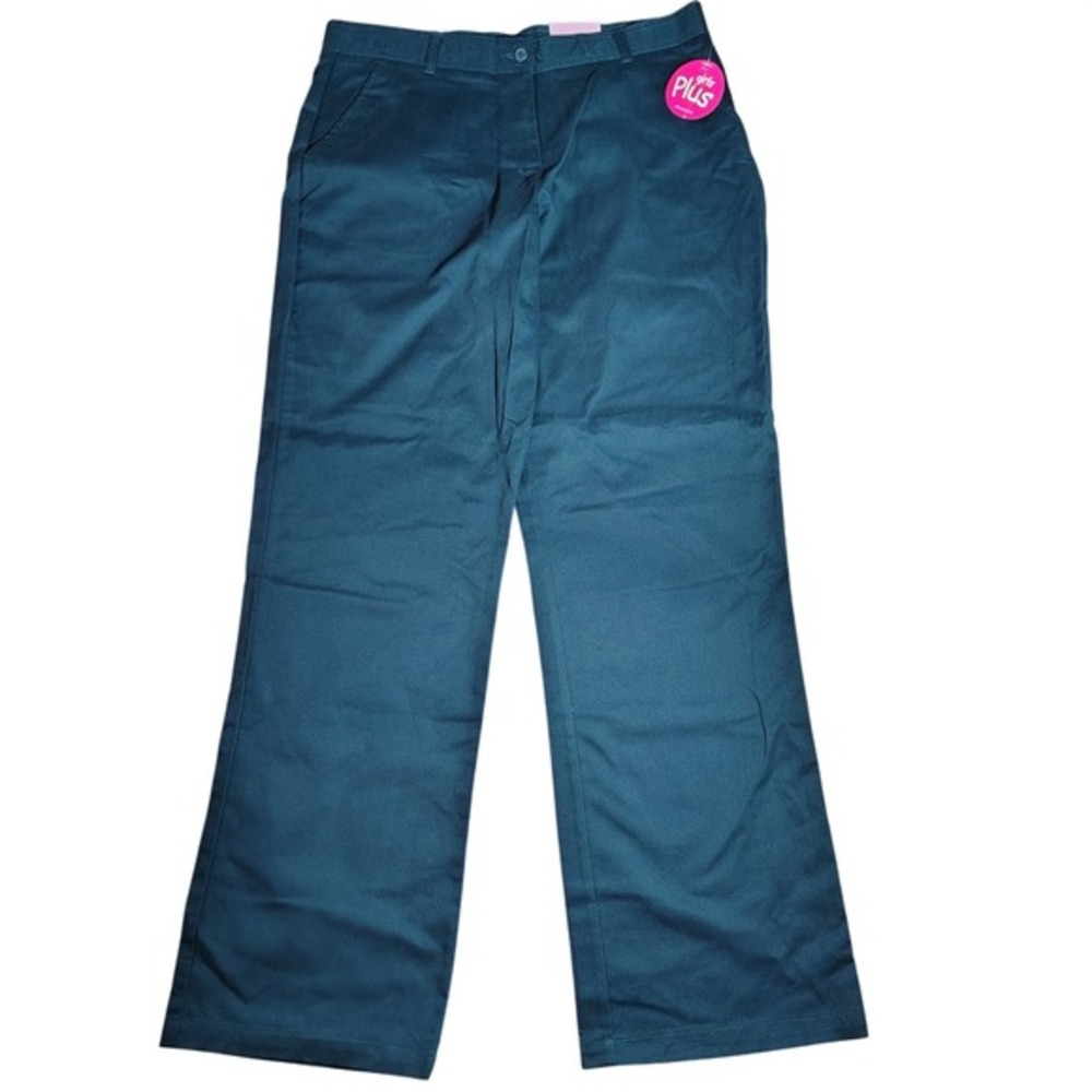 IZOD Girls Plus Navy Blue Schoolwear Pants Adjustable Waist Size‎ 20 1/2